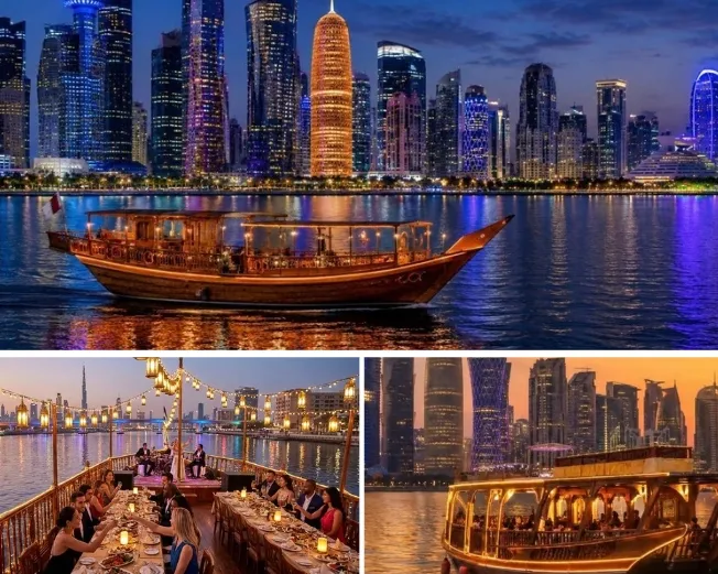 Arabian Dhow Cruise Dubai Skyline